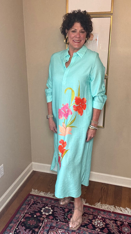 BOHO CHIC Teal Maxi Dress