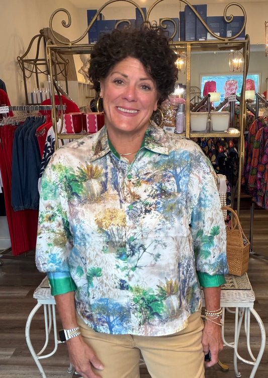 Joy Joy Forest  Long Sleeve Blouse