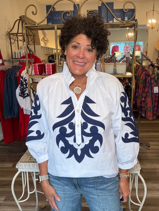 Jodifl off white top/navy