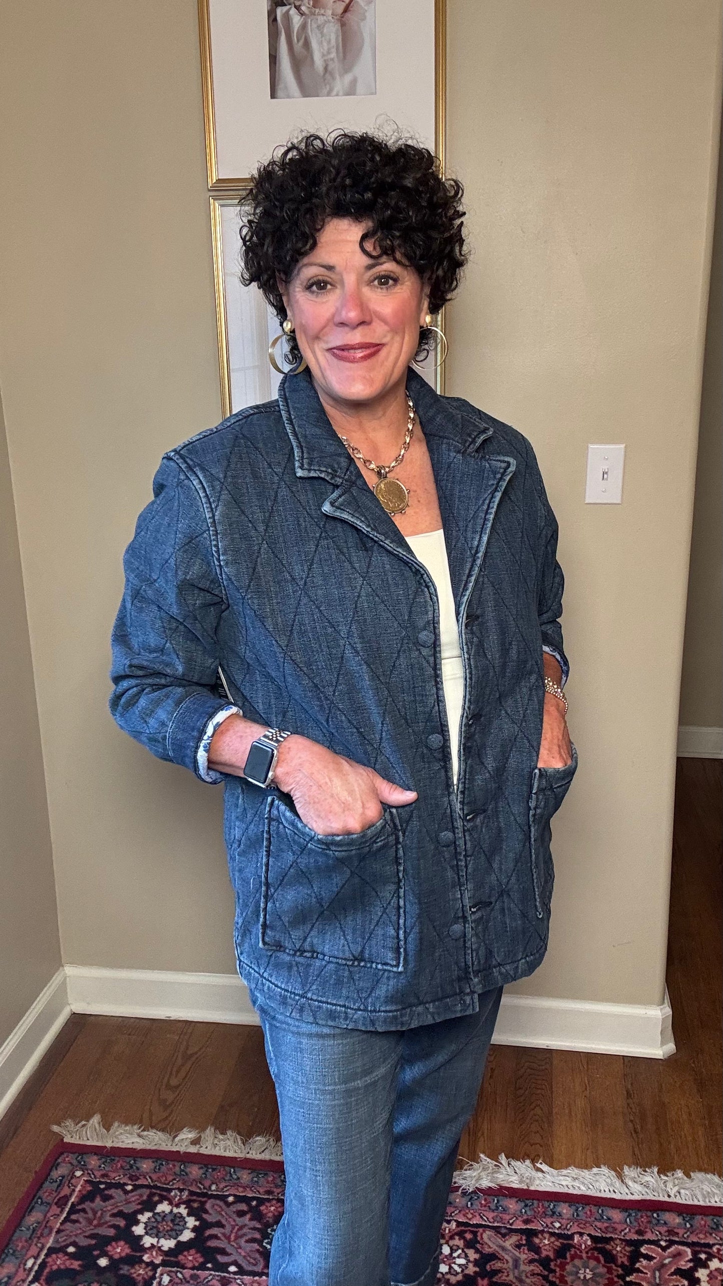 Liverpool Quilted Denim Coat