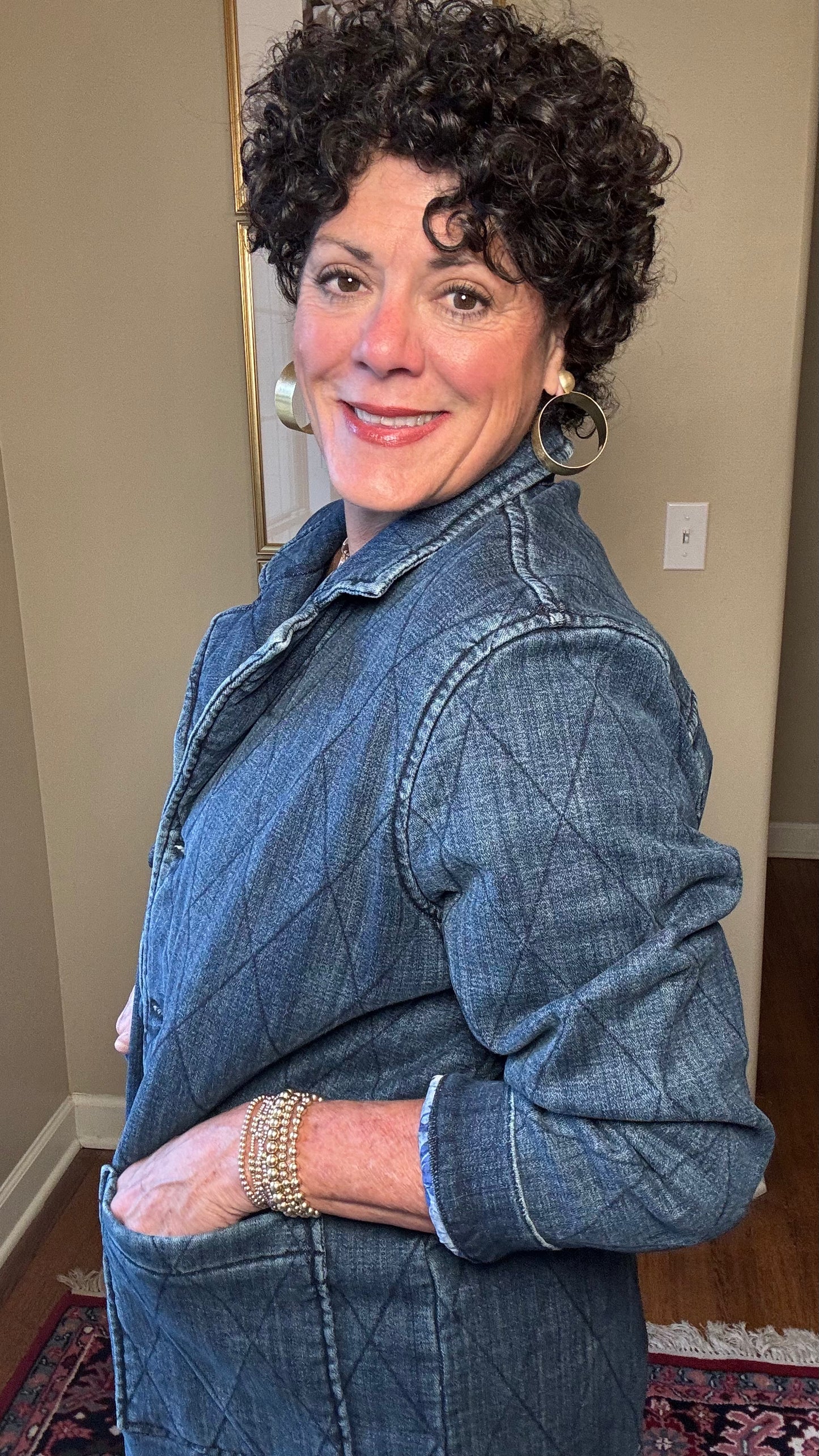 Liverpool Quilted Denim Coat