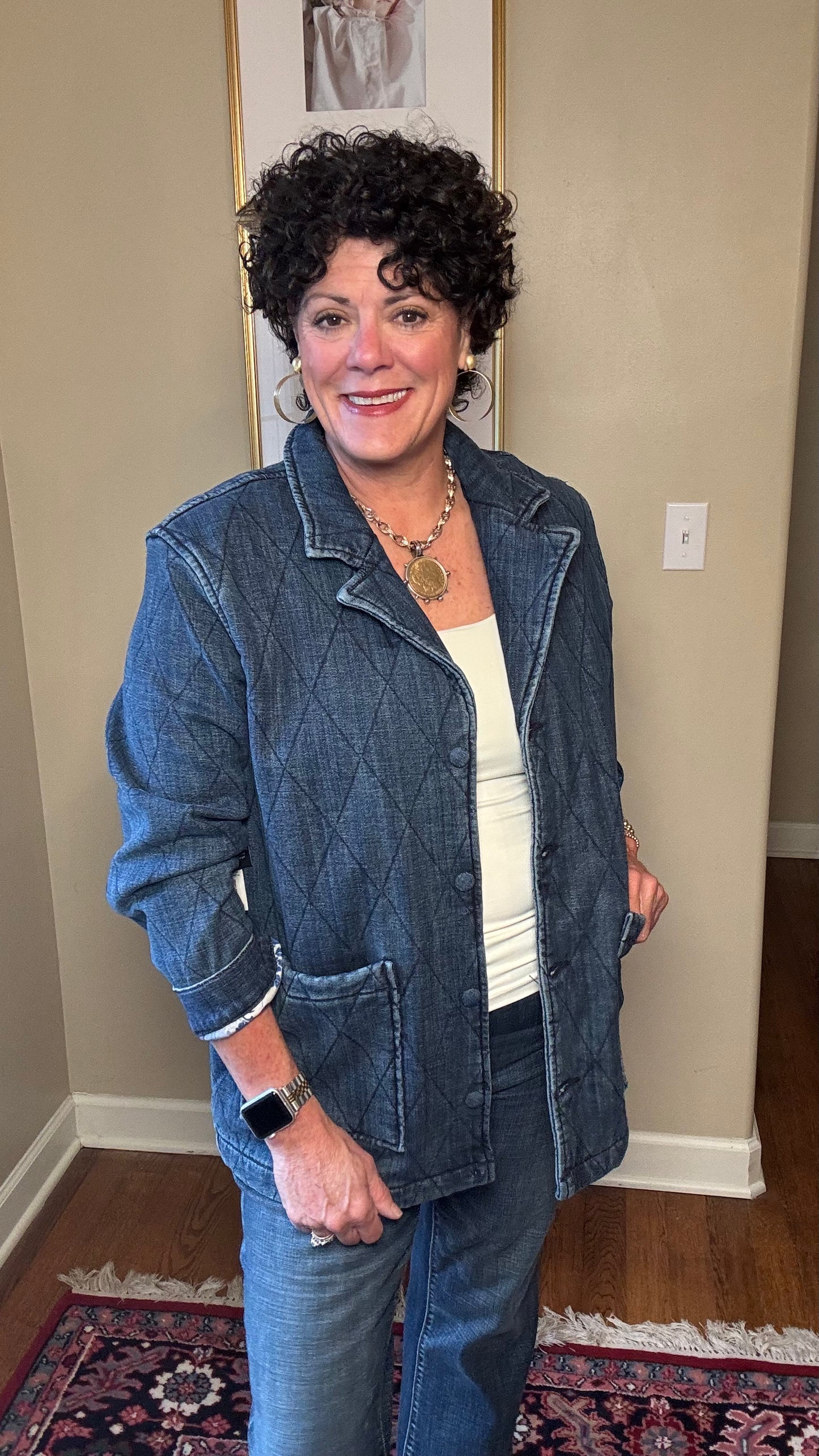 Liverpool Quilted Denim Coat