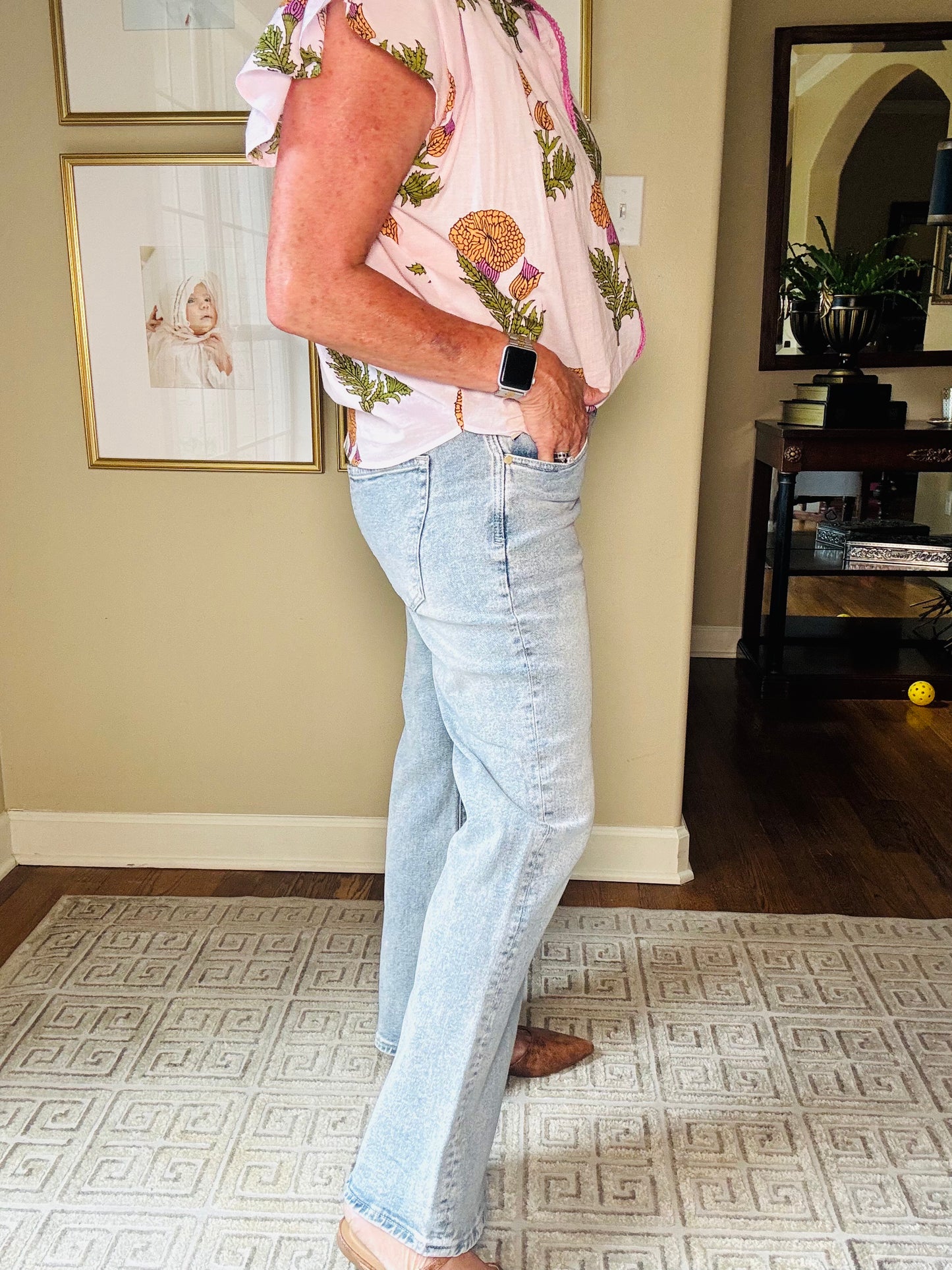Liverpool Dakota low rise loose flare in Prairie Mist