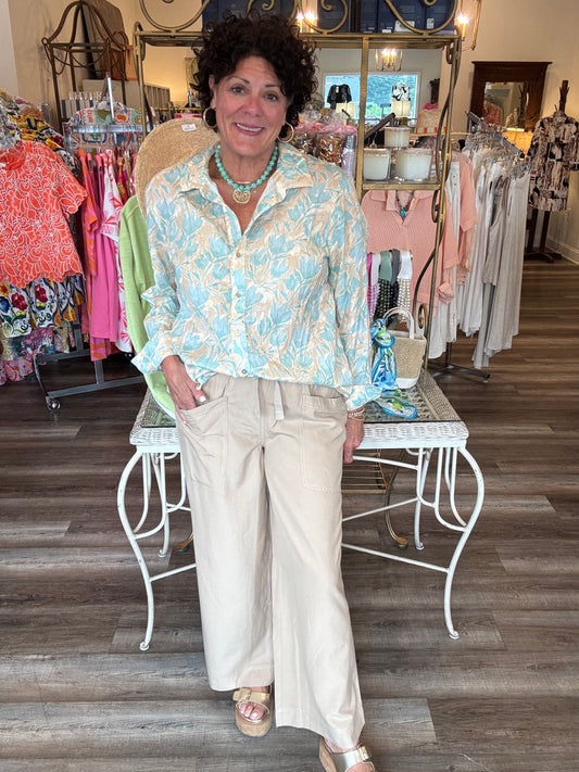 Nic & Zoe Multi Green Top