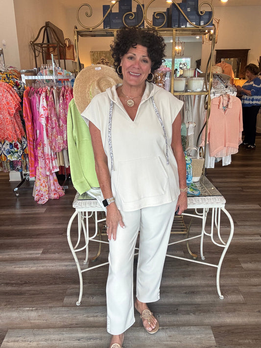 Joh Kyle Poncho Top with Sparkles & Pant Set