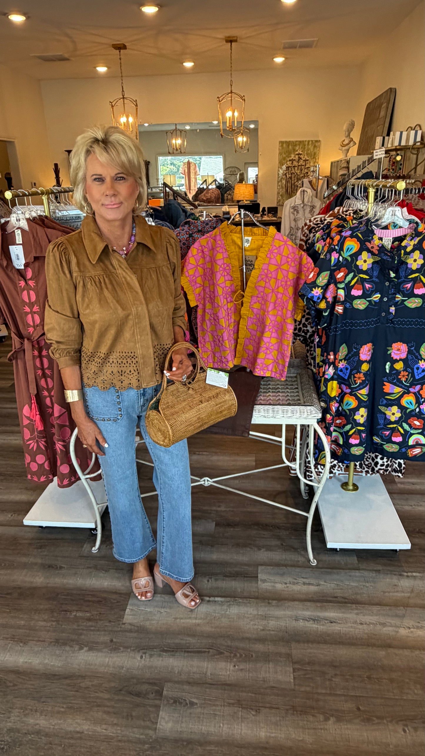 Liverpool Hannah flare w/patch pockets & studs