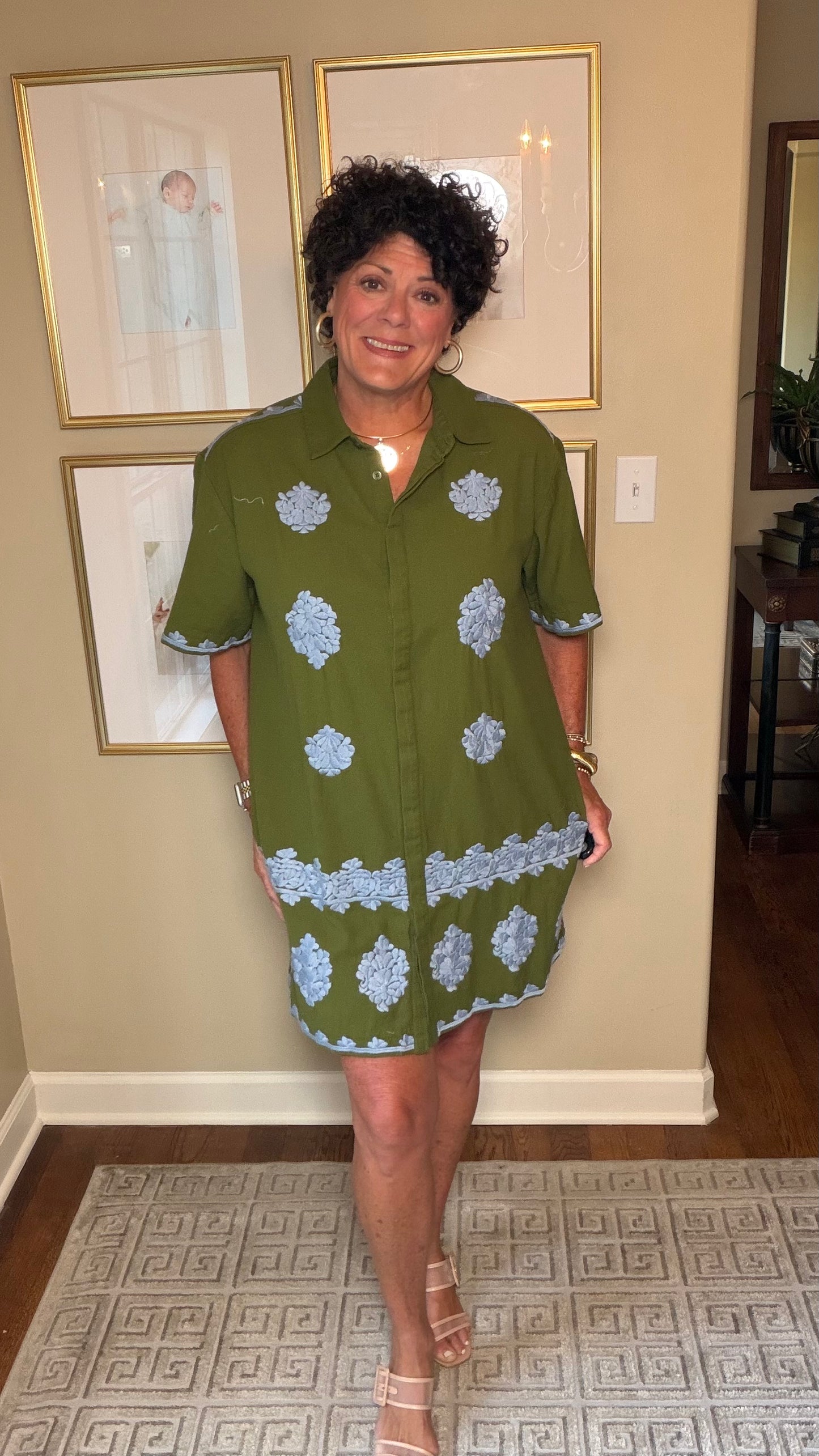 Uncle Frank green shirt dress