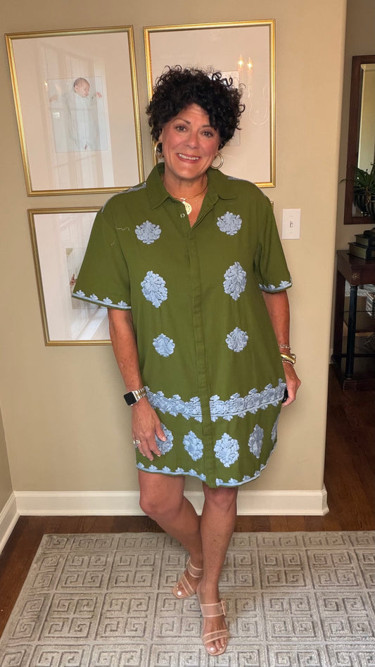 Uncle Frank green shirt dress
