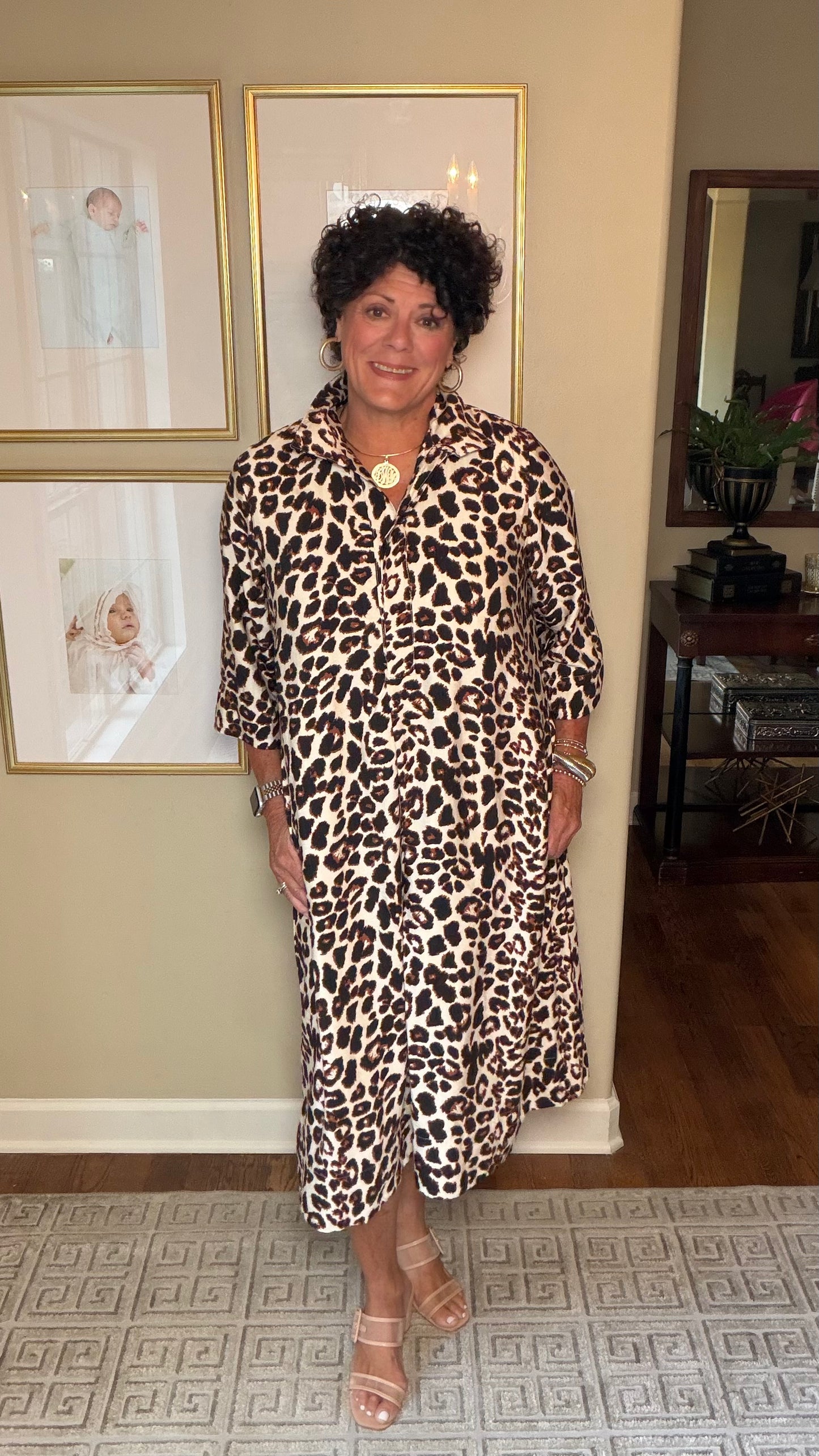 Uncle Frank Leopard Shifty Shirt Dress