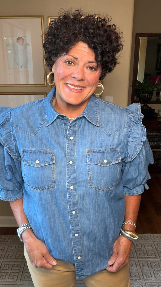 Sister Mary Indigo Top