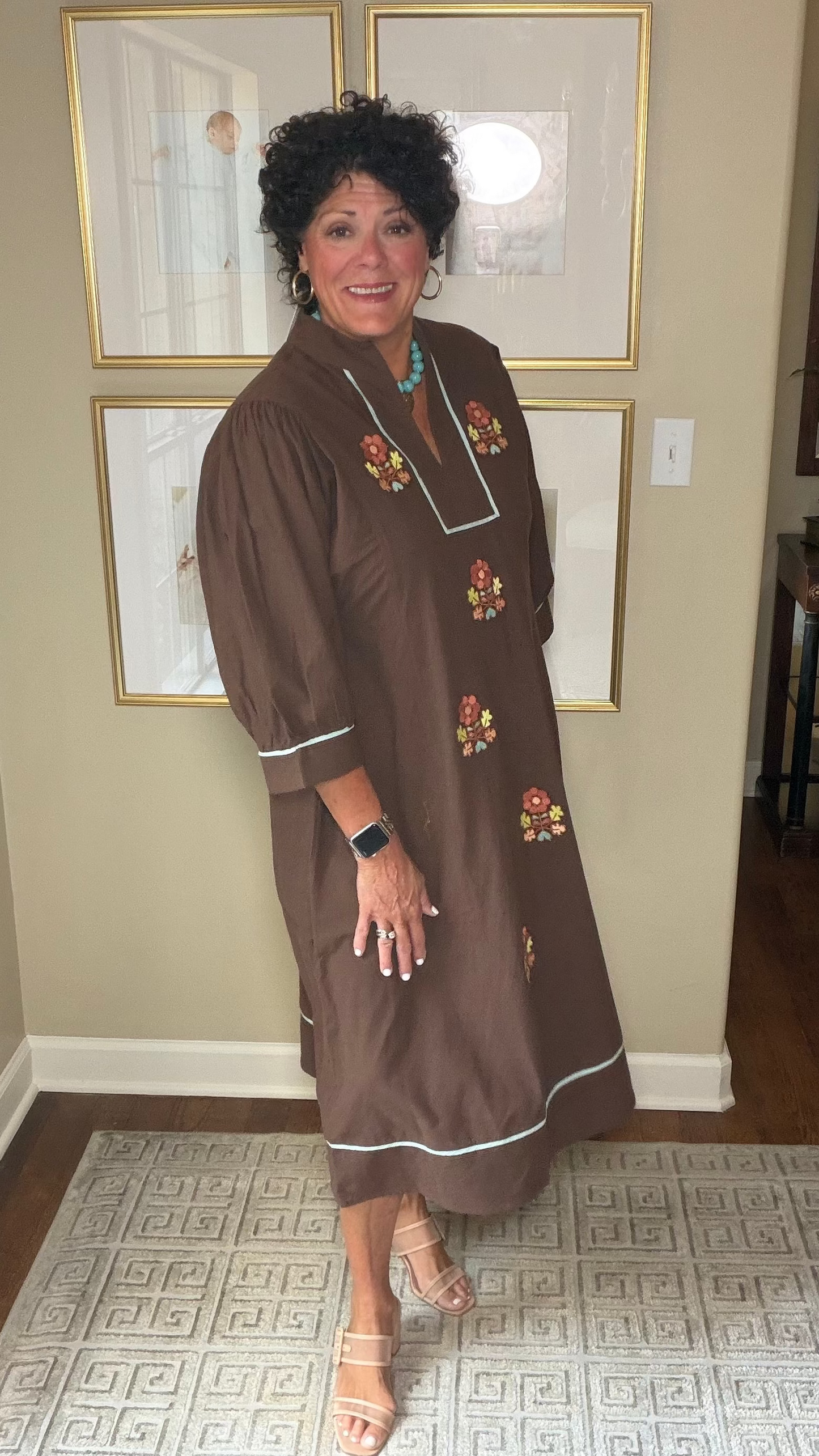 Uncle Frank Kaftan Folkloric Embroidery Long Dress