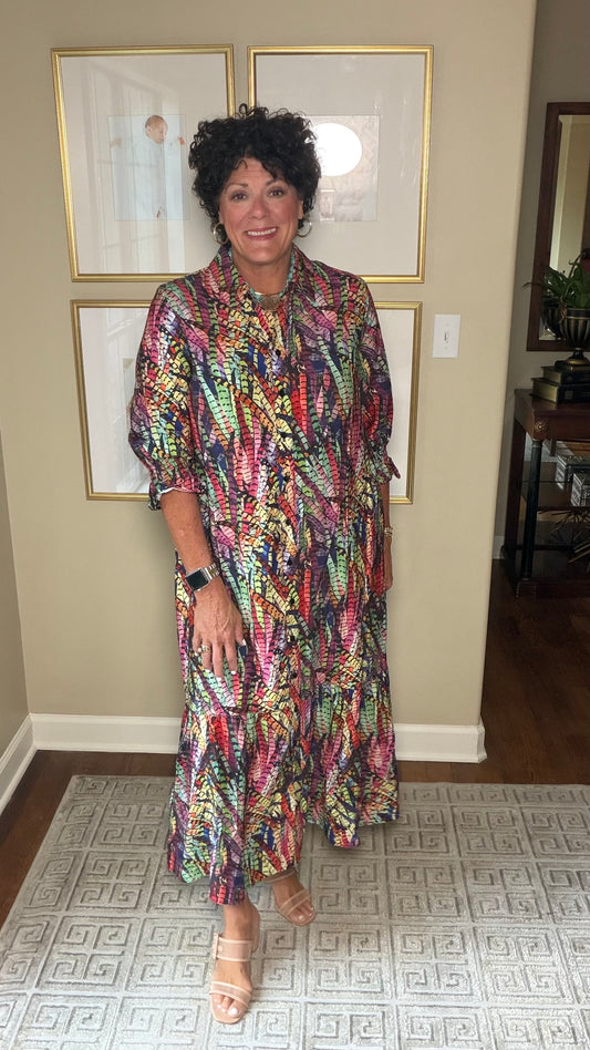BOHO Chic Multi colored Maxi Dress
