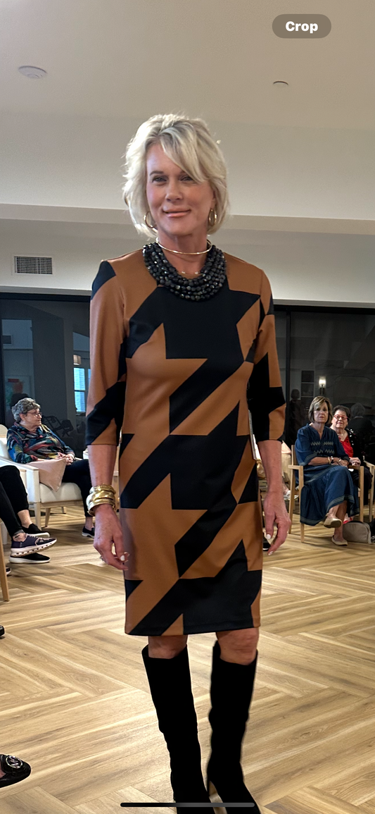 Scapa Golden Brown and Black Dress