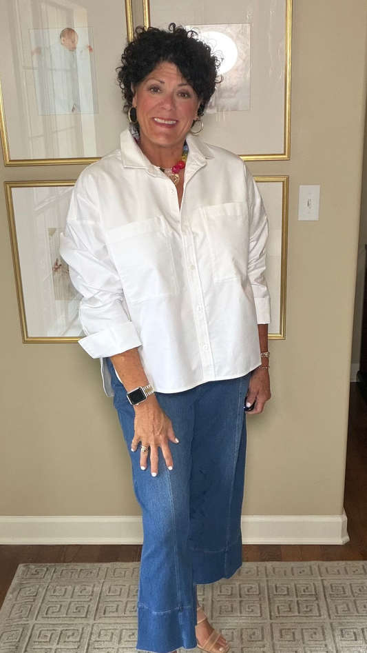 Habitat Travel Boxy Boyfriend Shirt (White)