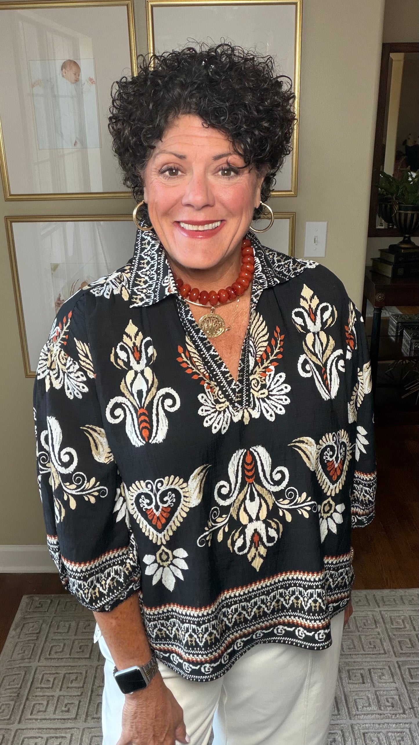 Joy Joy Ember Crest Border Top