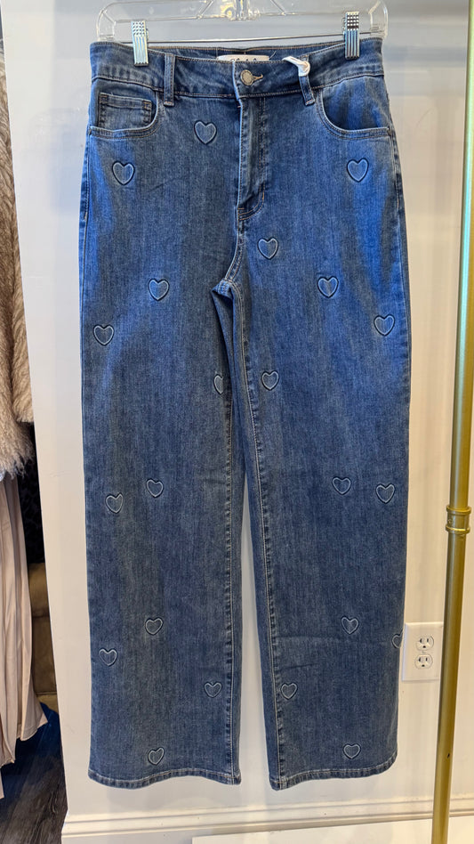 Charlie B Wide Leg Stretch Denim Pant