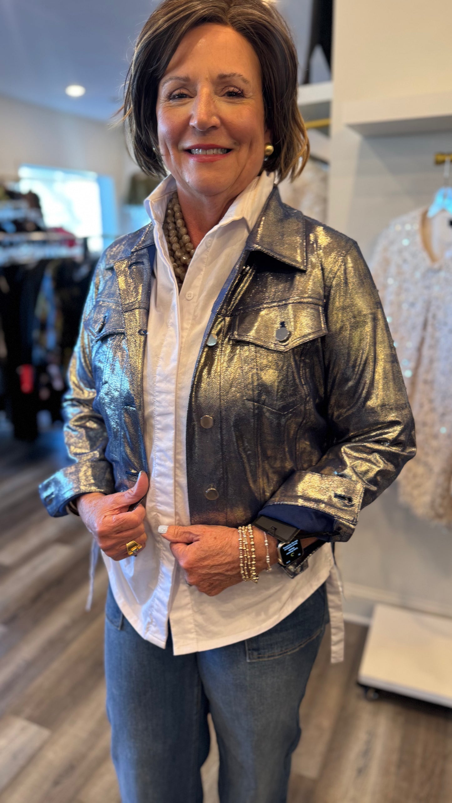 Insight Metallic Vegan Leather Jacket