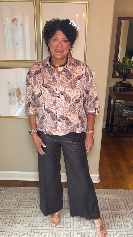 Joy Joy Imperial Plume Crop Blouse