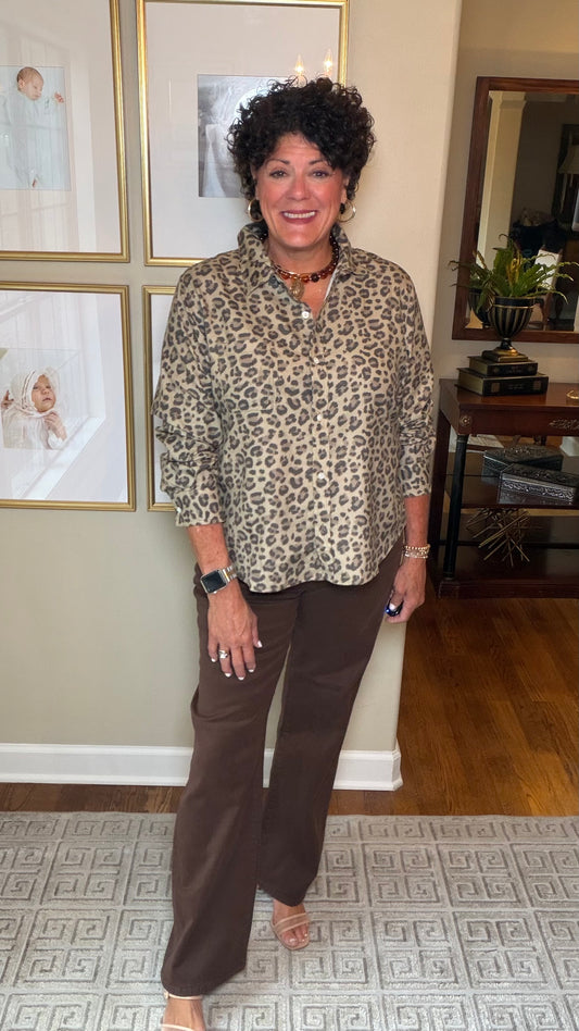Nic & Zoe Animal Print Shirt