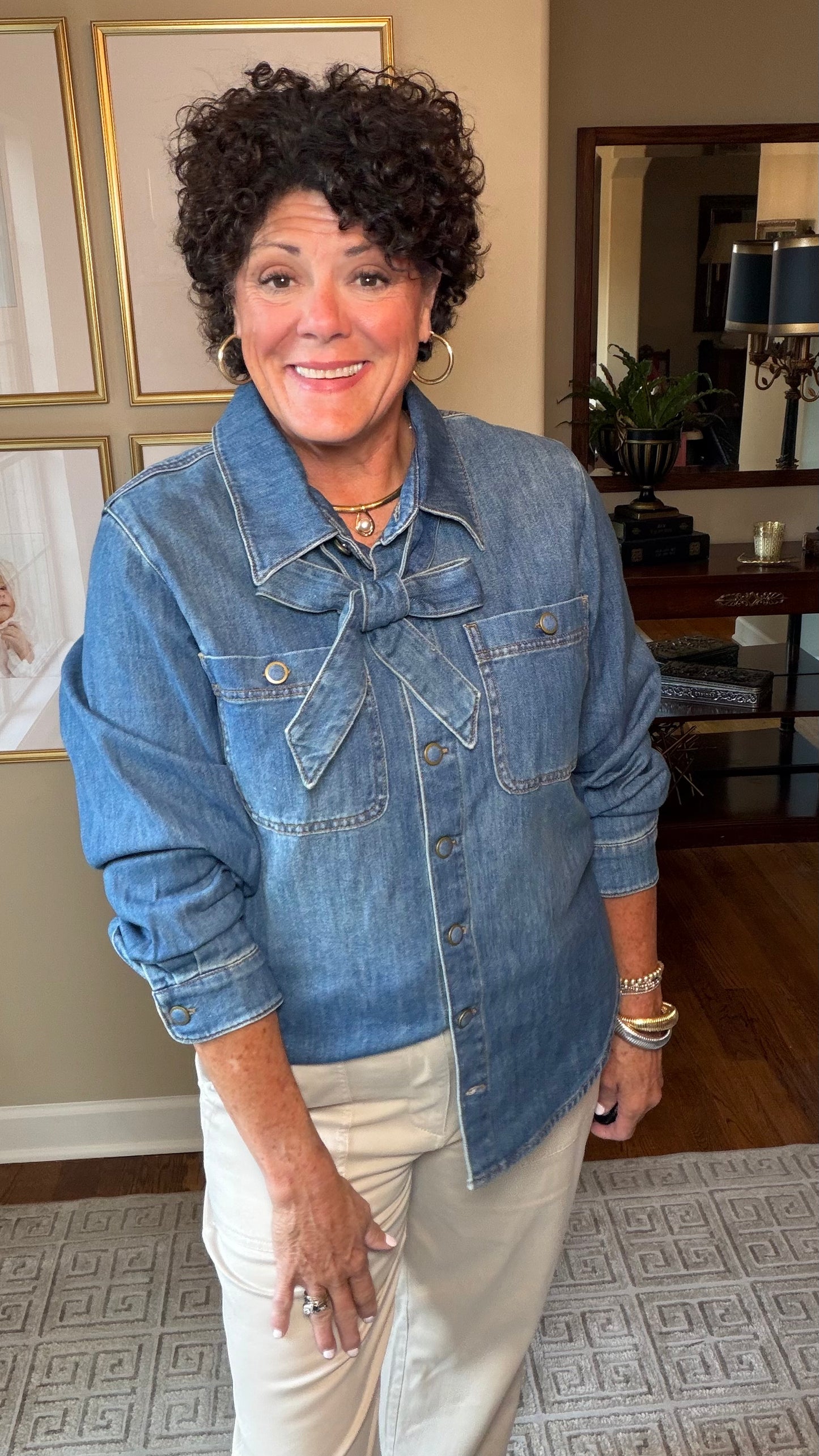 Tribal Denim Blouse