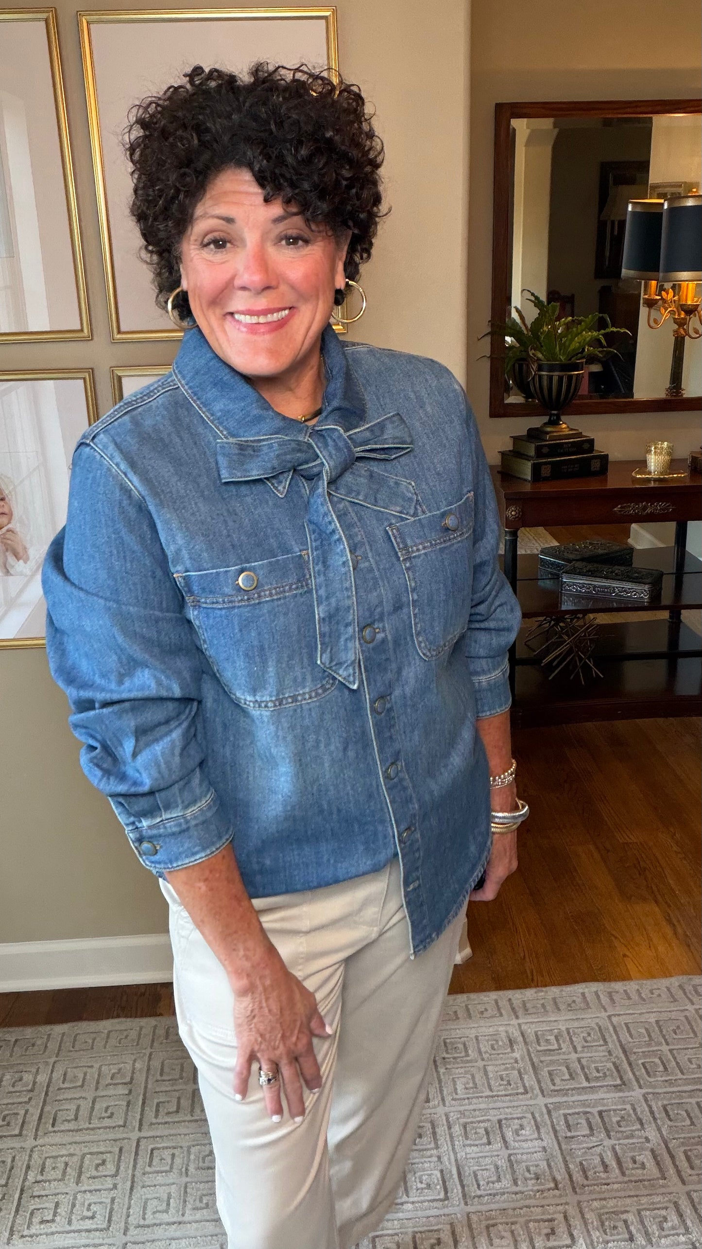 Tribal Denim Blouse