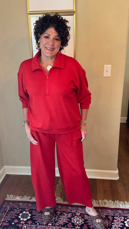 Liverpool Red Drawstring Cropped Pant