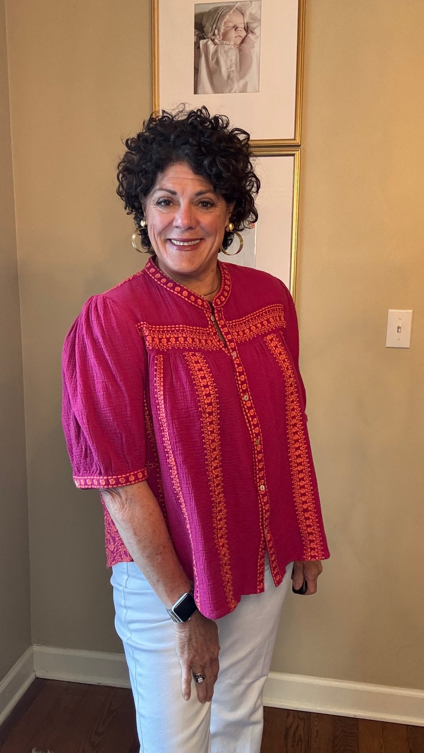 Ivy Jane Embroidered Gauze Top