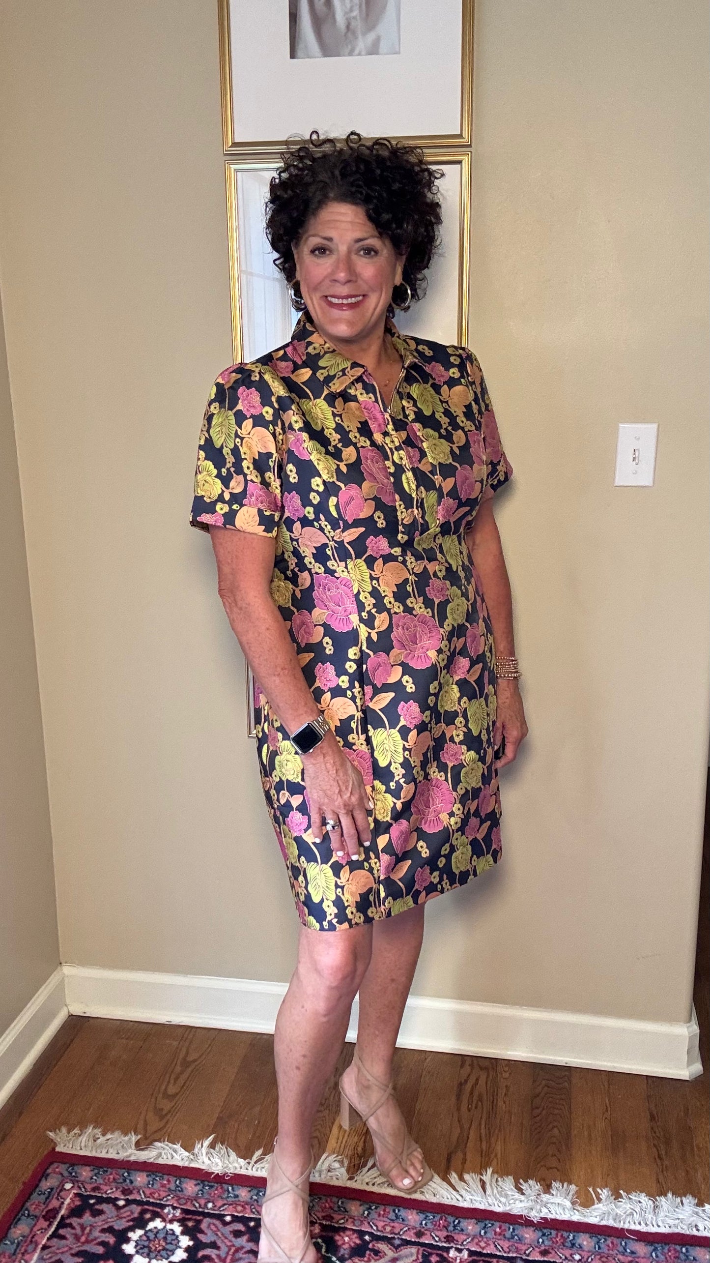 Jade Vibrant Vines Front Zip dress