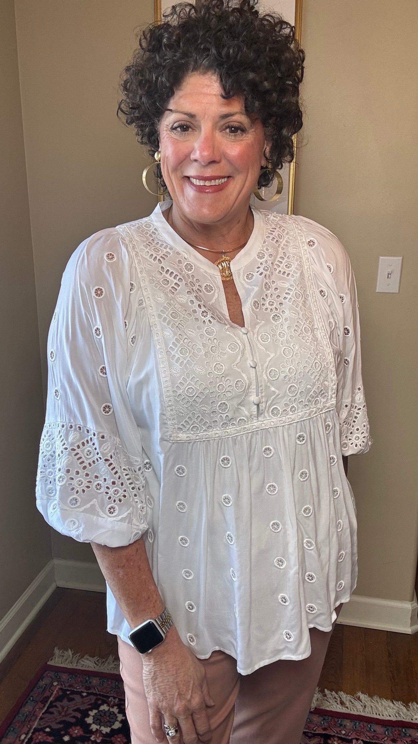 Renuar White Woven Blouse