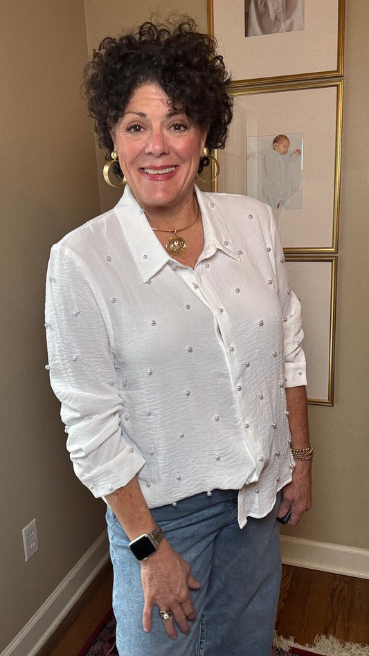 A.Z.I. White and Pearl Top