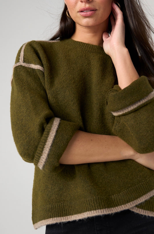 Liverpool Olive w/Mushroom Sweater