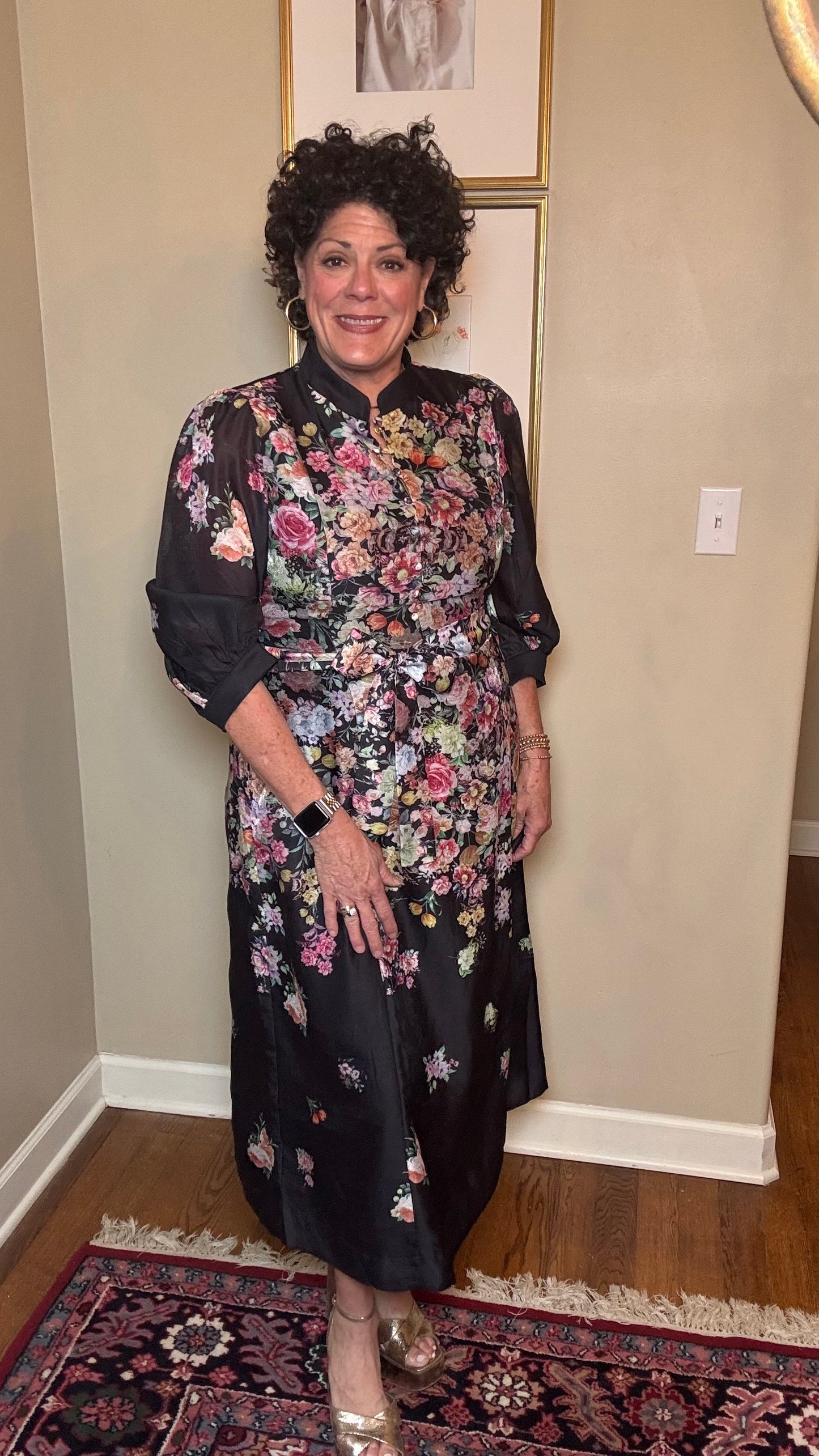 Jade Bloom Noir Dress