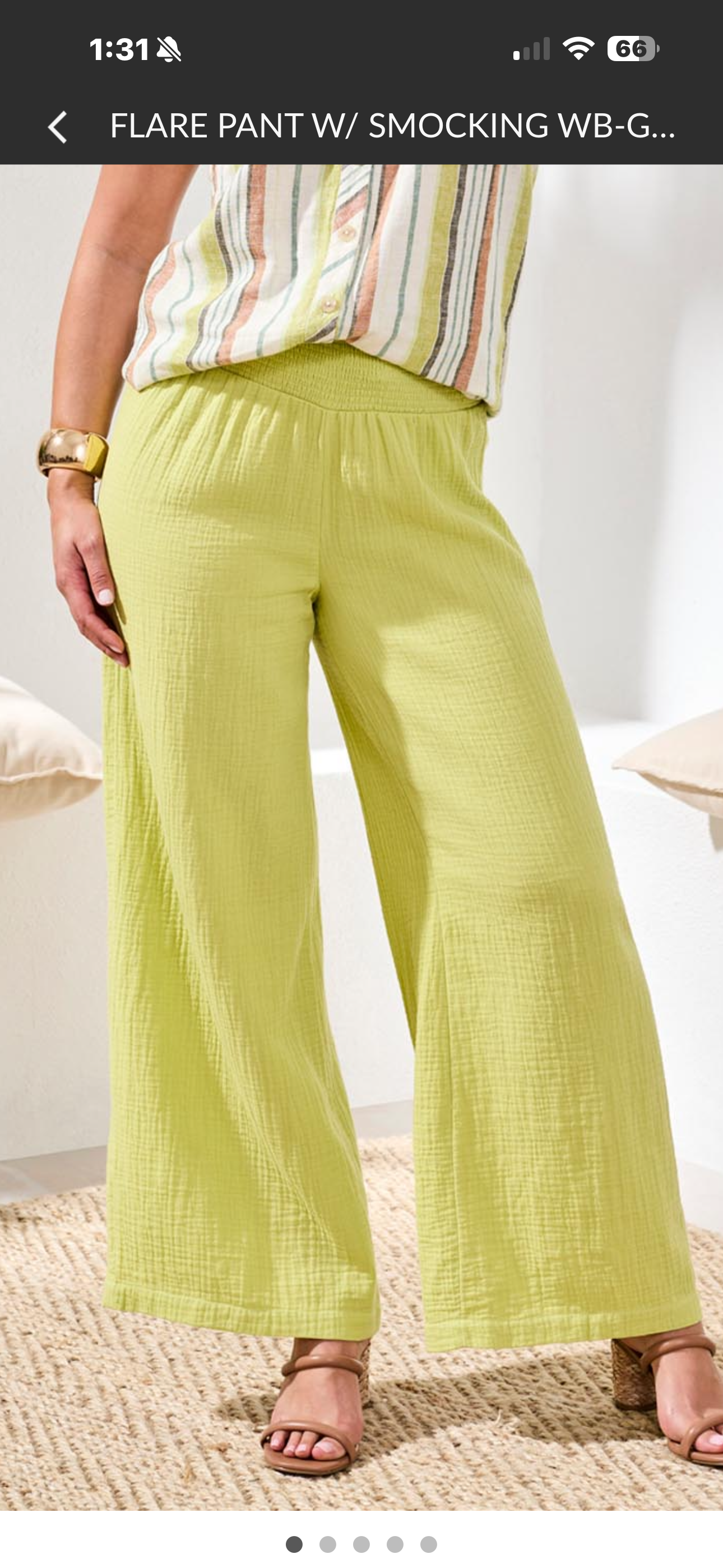 Tribal Flare Pant w/Smocking waistband (Lime green)