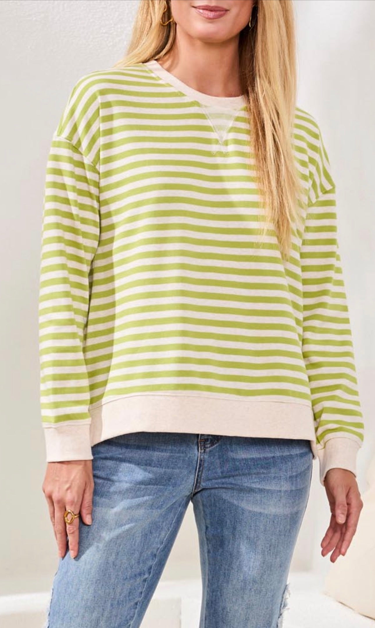 Tribal Crew Neck Top (Mintleaf/Wheat Combo)