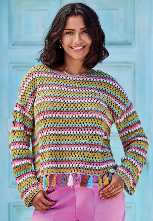 Tribal Aqua Sky Sweater