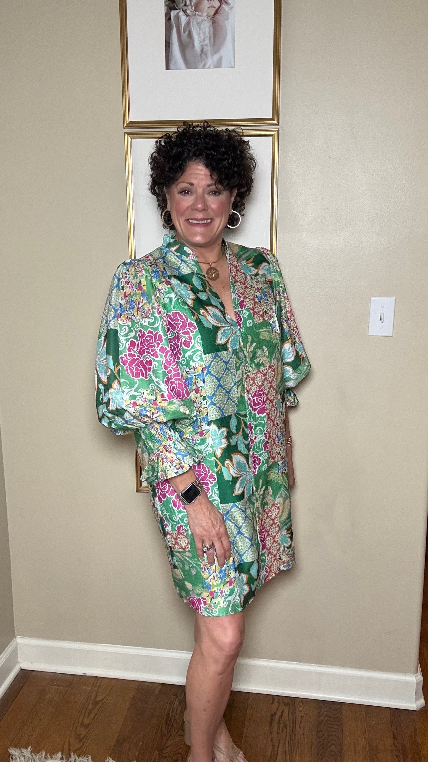 Jade Garden Quilt Short Dress