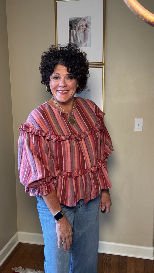 Ivy Jane Multi Striped Tier Top