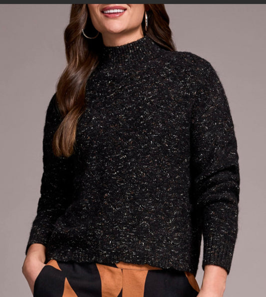 Tribal- Mock Sweater in Black