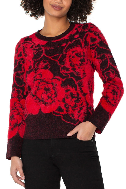 Liverpool Crew Neck Sweater in red & black