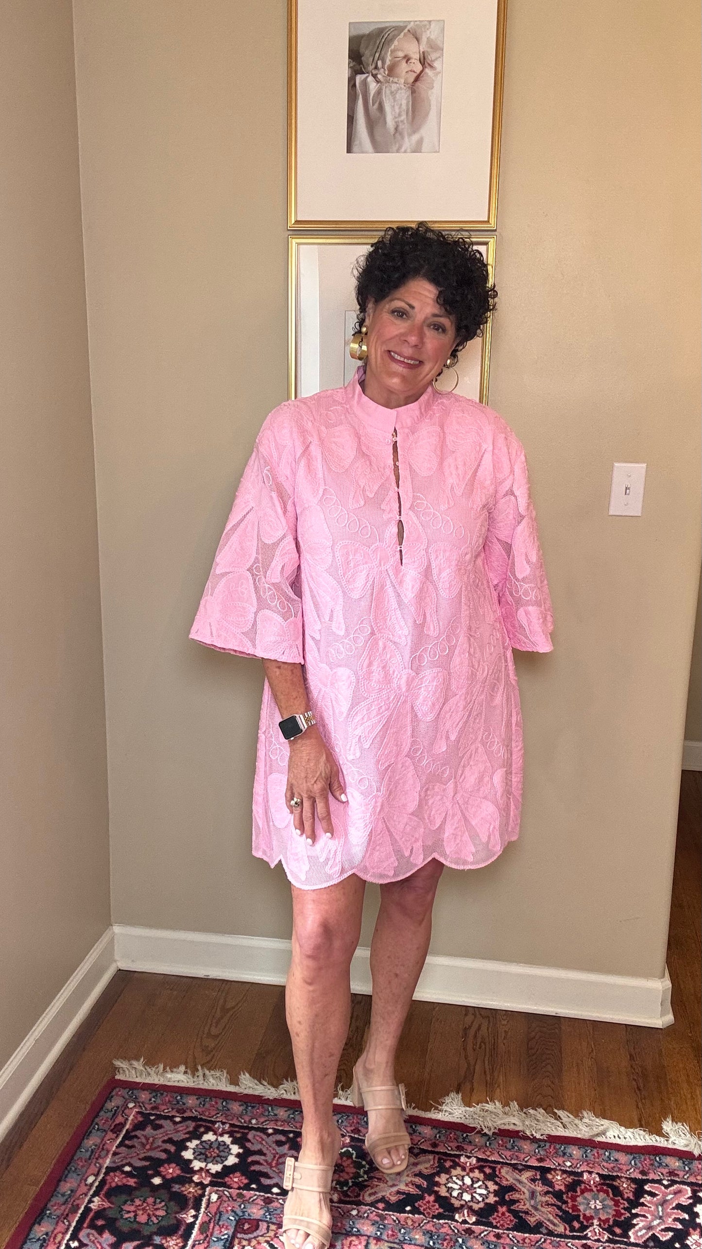 Jade Pink Bow Lace Dress