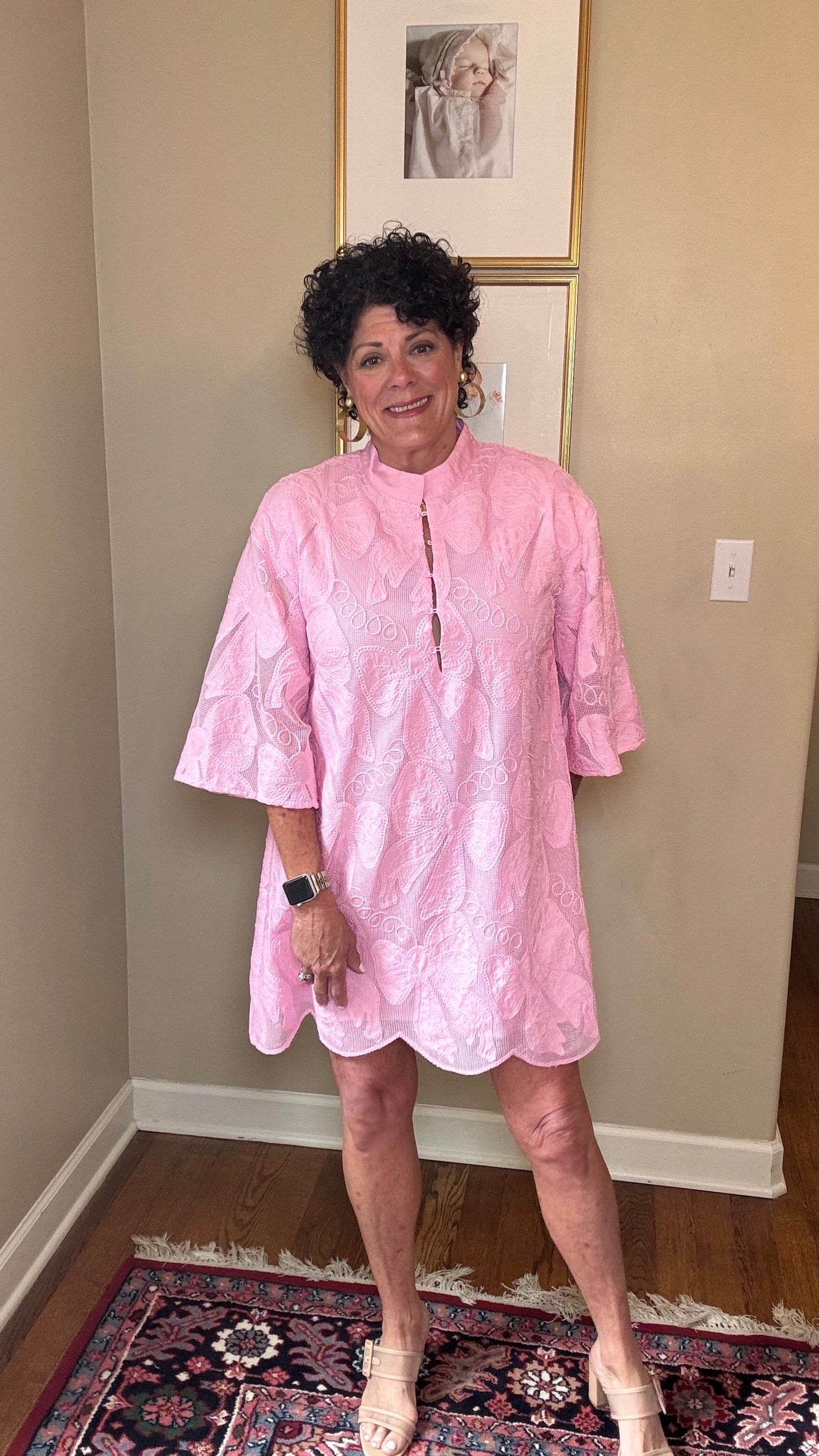 Jade Pink Bow Lace Dress