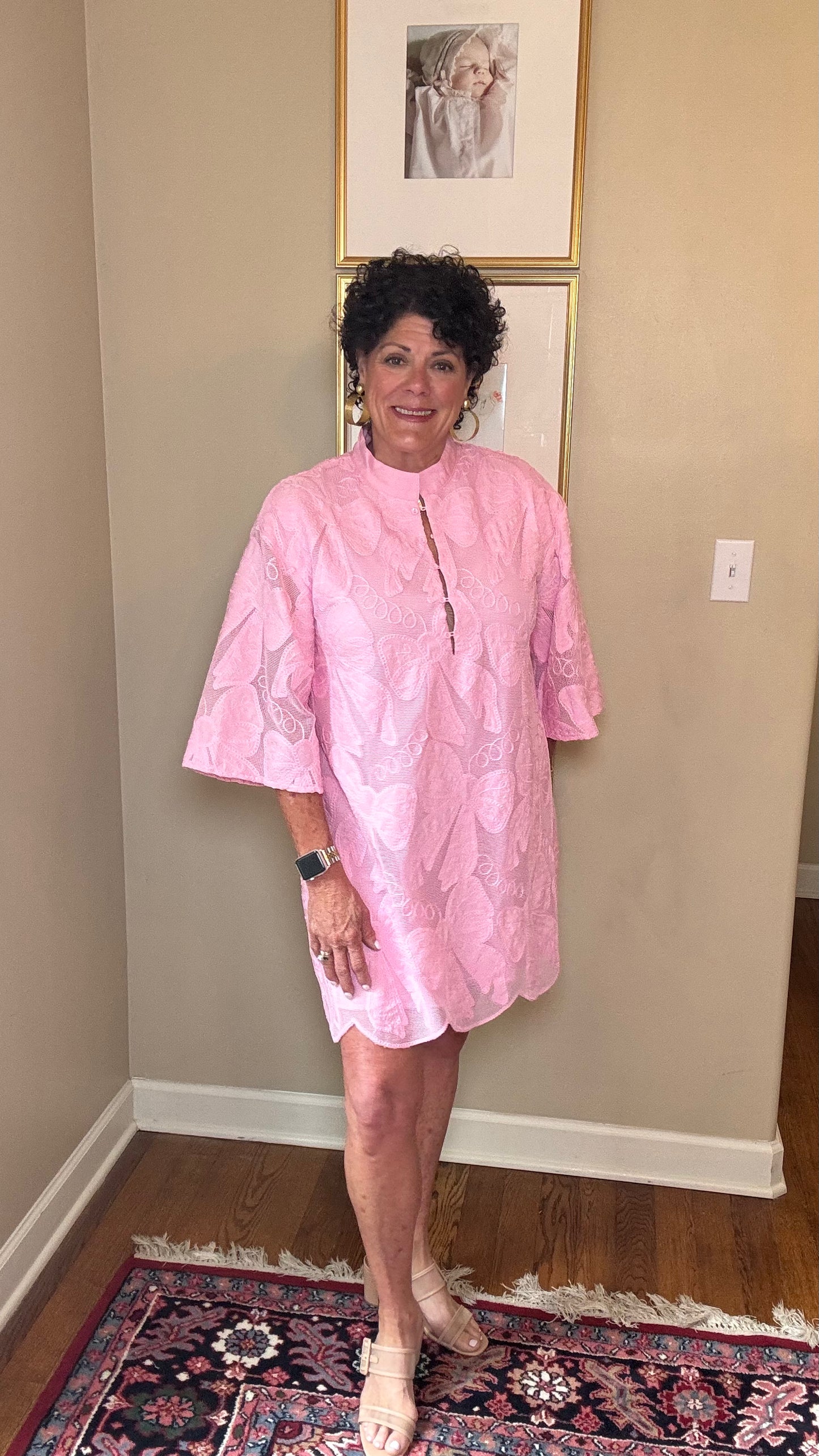 Jade Pink Bow Lace Dress