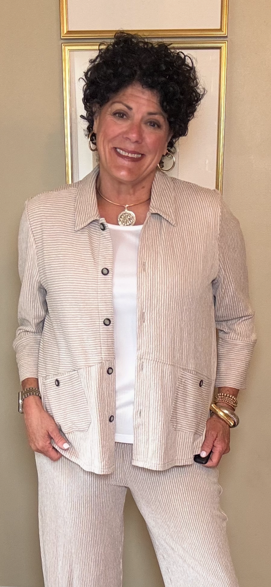 Habitat Oakwood Pasadena Knit Striped Button Front Shirt
