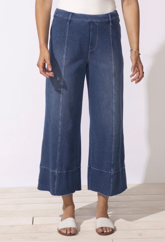Escape Comfort Knit Denim Crop Flood Jean