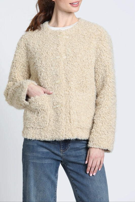APNY Vanilla Bean Collarless Toggle Jacket