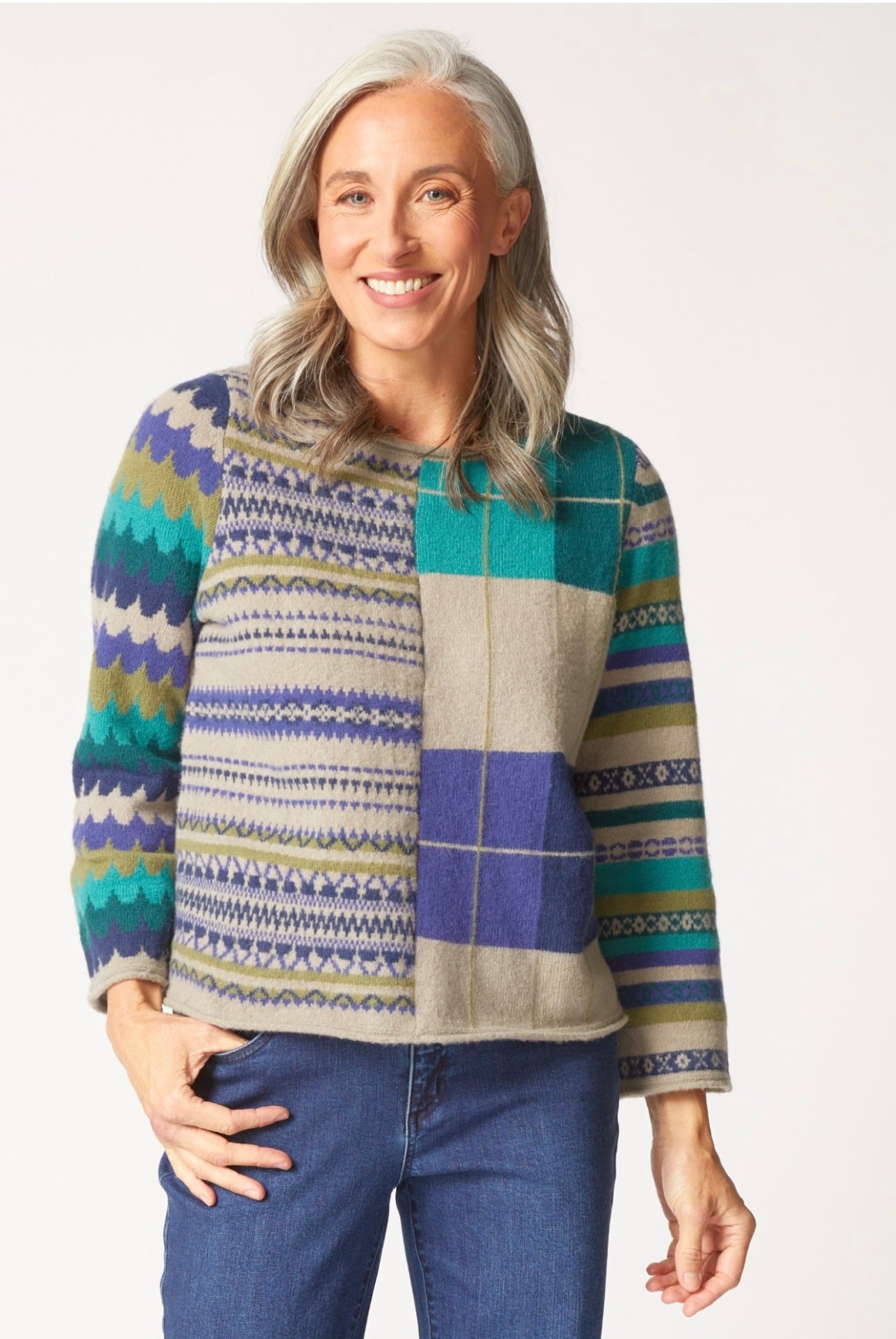 Habitat Winter Whimsy Mixed Pattern Pullover