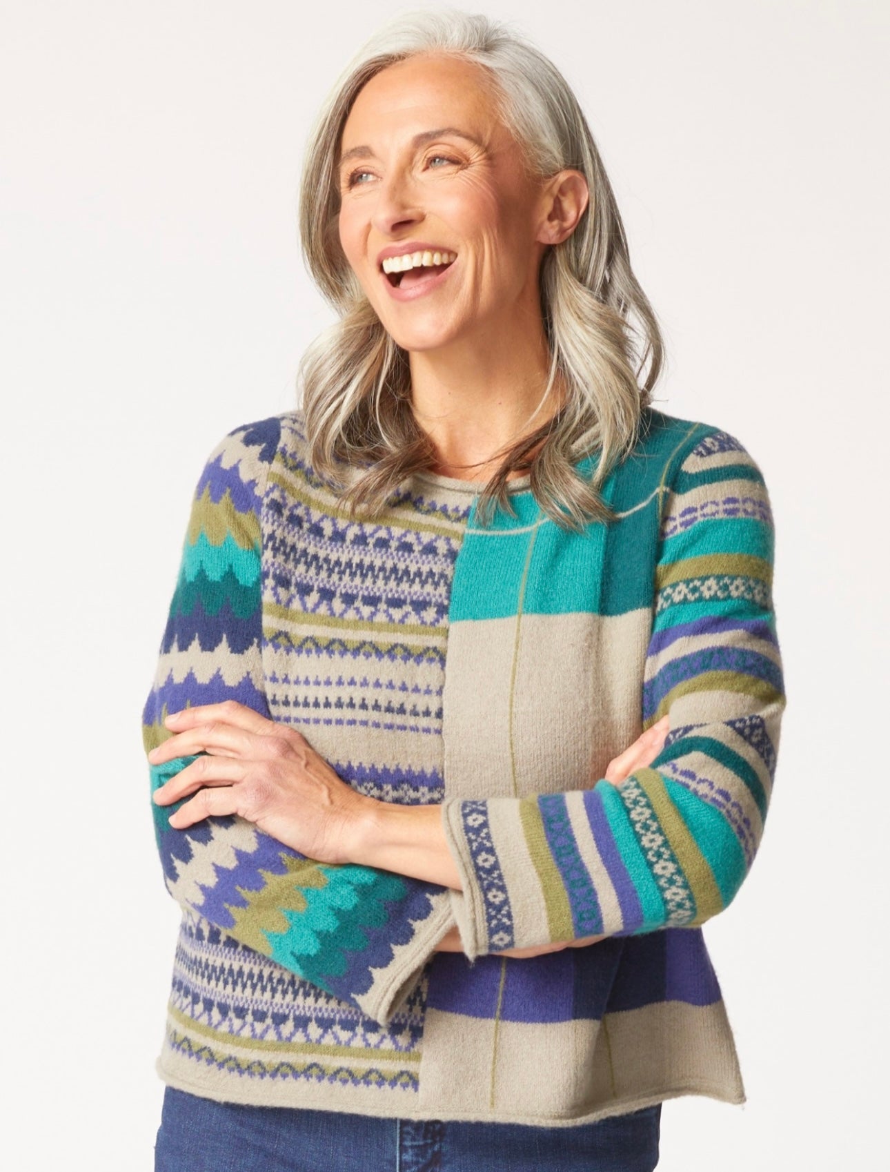 Habitat Winter Whimsy Mixed Pattern Pullover