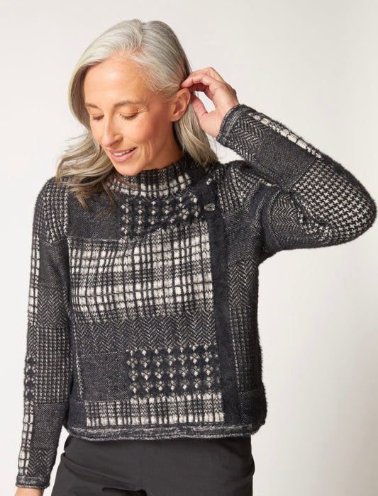 Habitat Black Plaid Patchwork Pullover