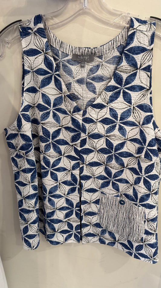 Habitat Crinkled Crepe Floral Mix Pleat Tank