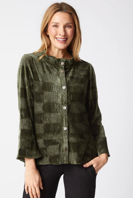Habitat- Crinkle Velvet Flounce Shirt